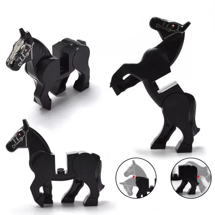 MOC War Horses Building Blocks Accessories Royal Knight Horses Bricks Parts 1PC Children Toys Gifts Juguetes Ninos over 3 Years building block toys,building block toy,building blocks baseplate,building block kits,building block accessories