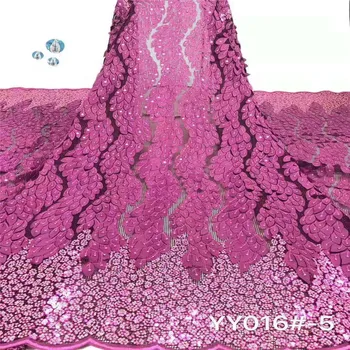

New Sequins Lace Fabric 2019 High Quality Latest Sequins African Lace Fabric Wedding French Tulle Lace Fabric Nigerican Wedding