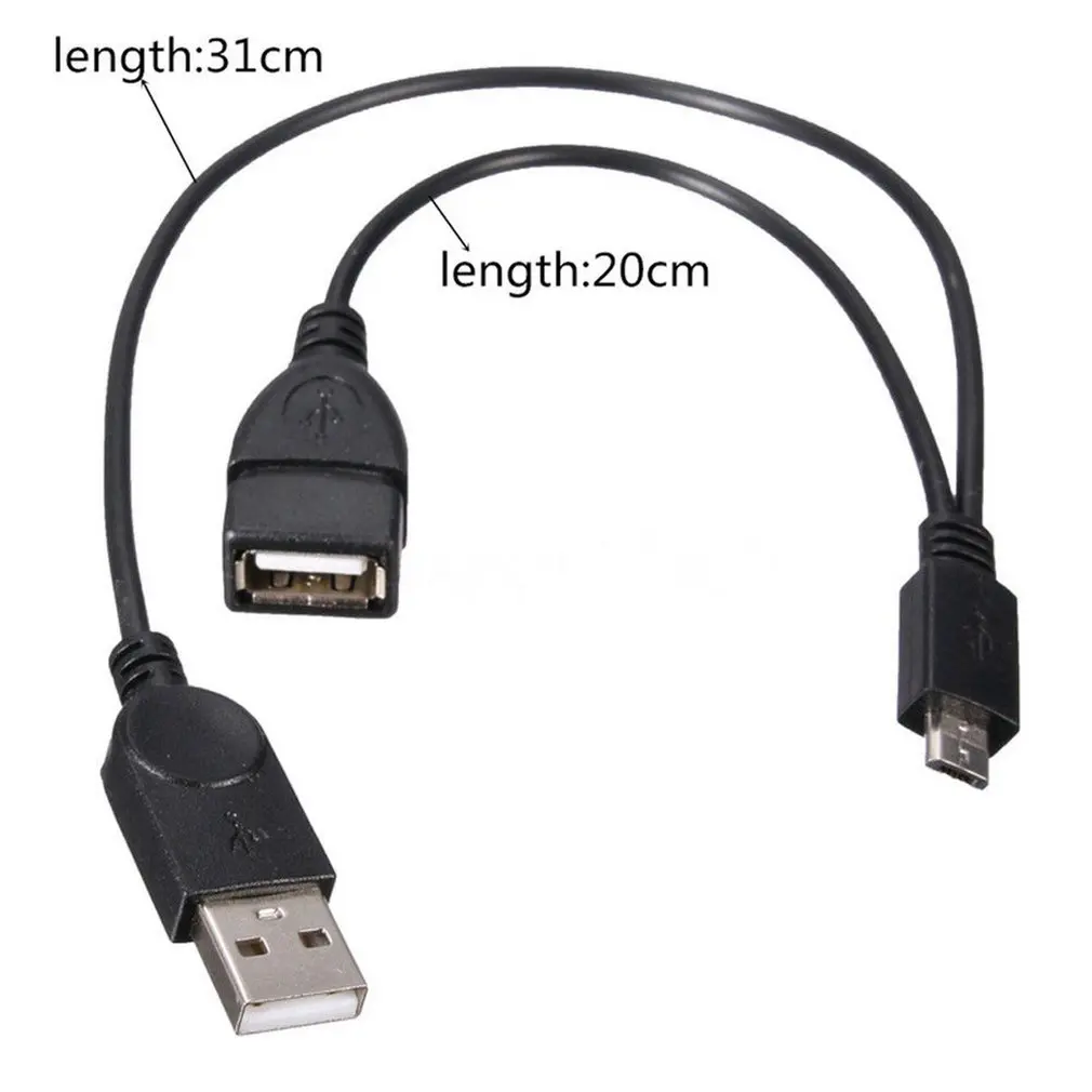 OTG Хост разветвитель питания Y Micro USB штекер гнездо адаптер кабель Шнур