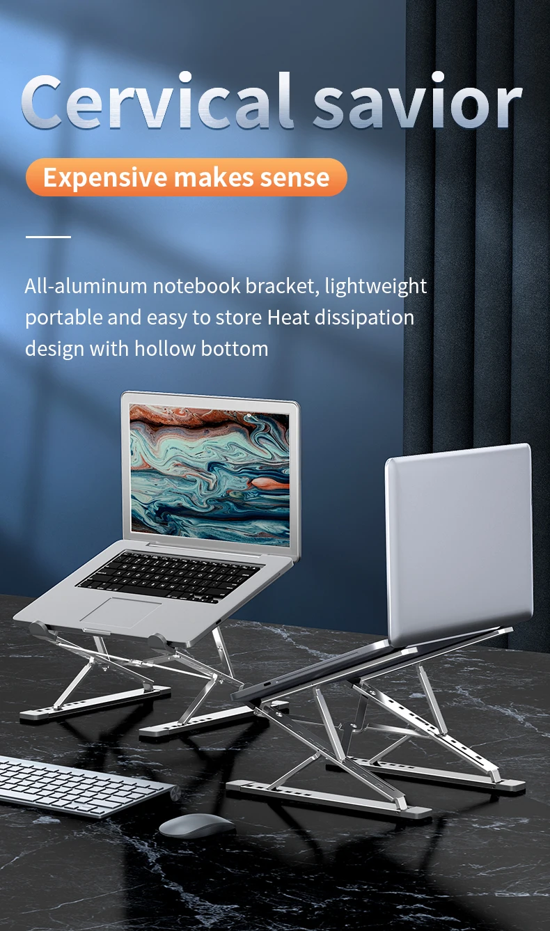 Aluminum Adjustable Laptop Stand for Macbook Air Pro PC IPad Adjustable Portable Tablet Holder