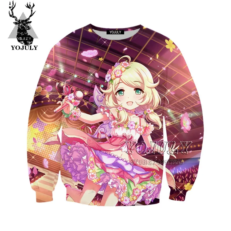 YOJULY Idol Master, Детская толстовка Золушки для девочек с 3D рисунком, Детская толстовка с аниме, для мальчиков и девочек, для подростков, модная детская одежда, Kawaii SW114