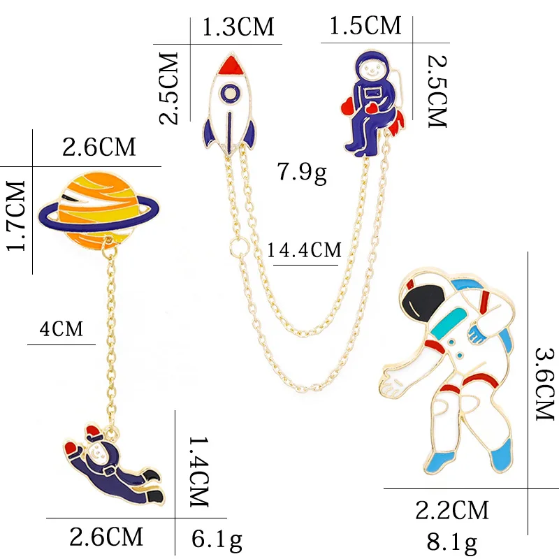 Модные новые астронавты земля кролик девушка эмаль животное брошь с дизайном «Планета» значки значок