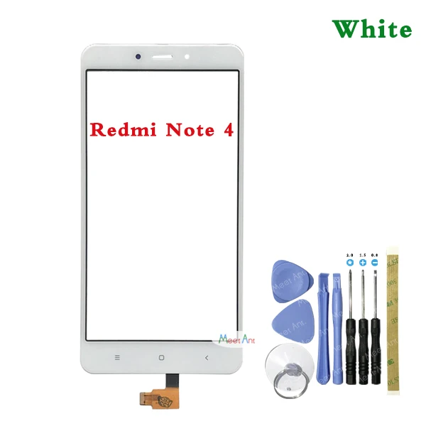 Высокое качество 5,5 ''для Xiaomi Redmi Note 4/Note 4X сенсорный экран дигитайзер сенсор внешняя стеклянная панель объектива Черный Белый Золотой - Цвет: Note4 White HaveTool