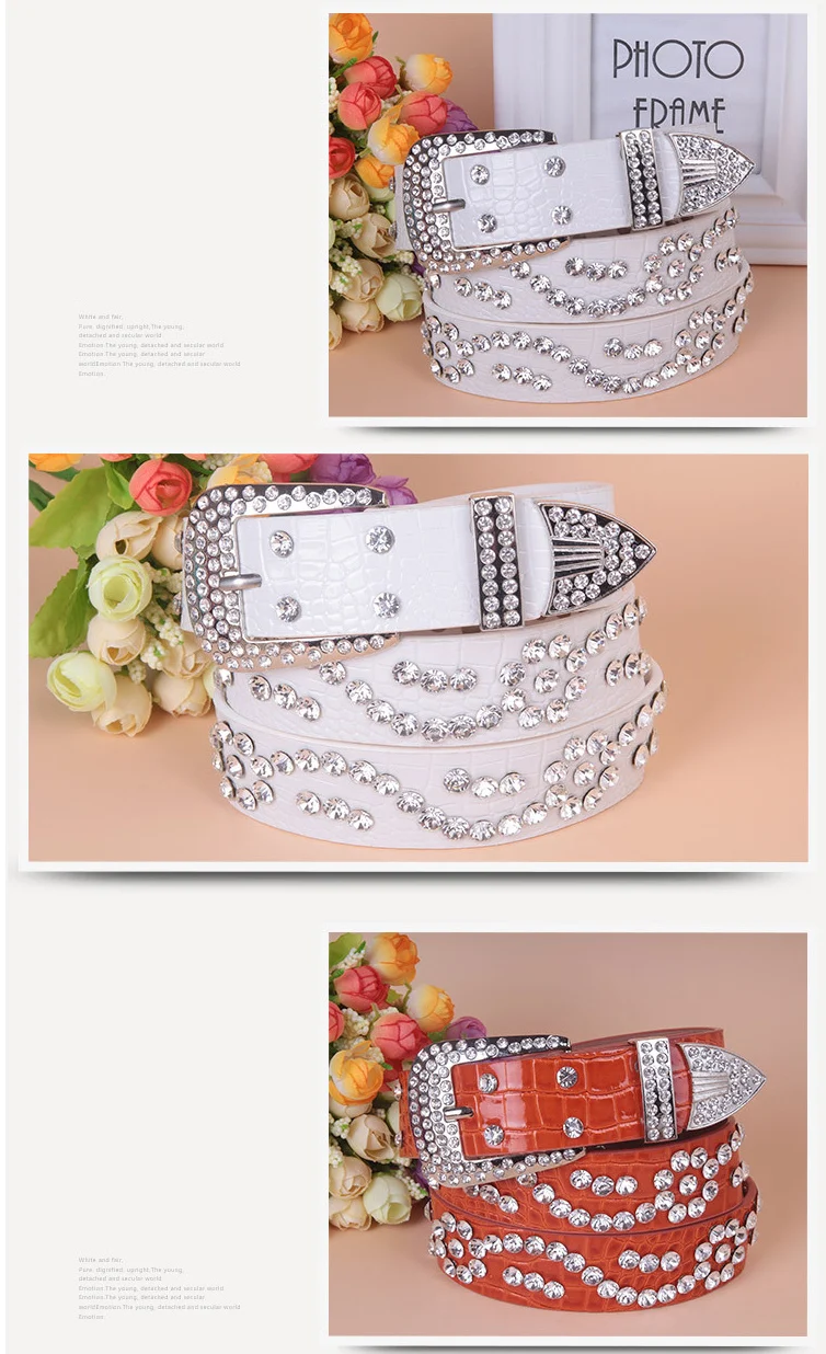 leather rhinestone belt