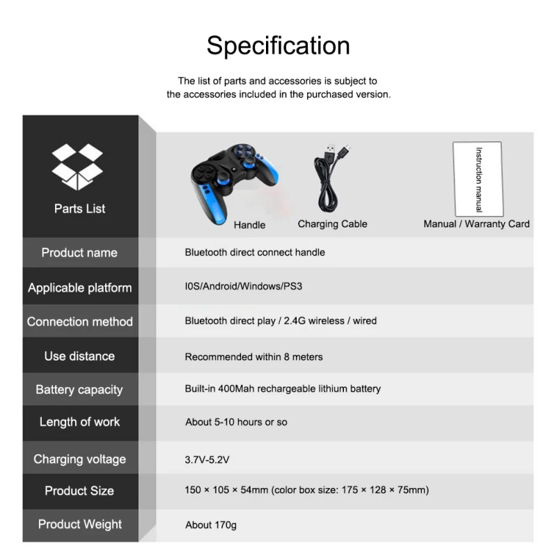 Bluetooth беспроводной геймпад игровой контроллер Джойстик для Android IOS мобильных телефонов ПК игровая ручка