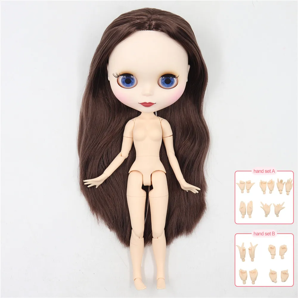 ICY DBS Blyth 1/6 doll 30cm BJD nude joint body Black White skin short oil hair High Quality Special offer 27