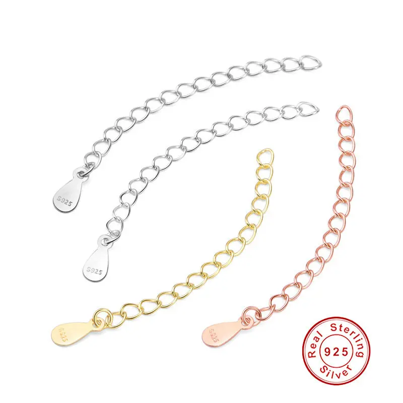

925 Sterling Silver 5cm Extension Chain suit for Necklace Bracelet Anklet Fine Jewelry Findings
