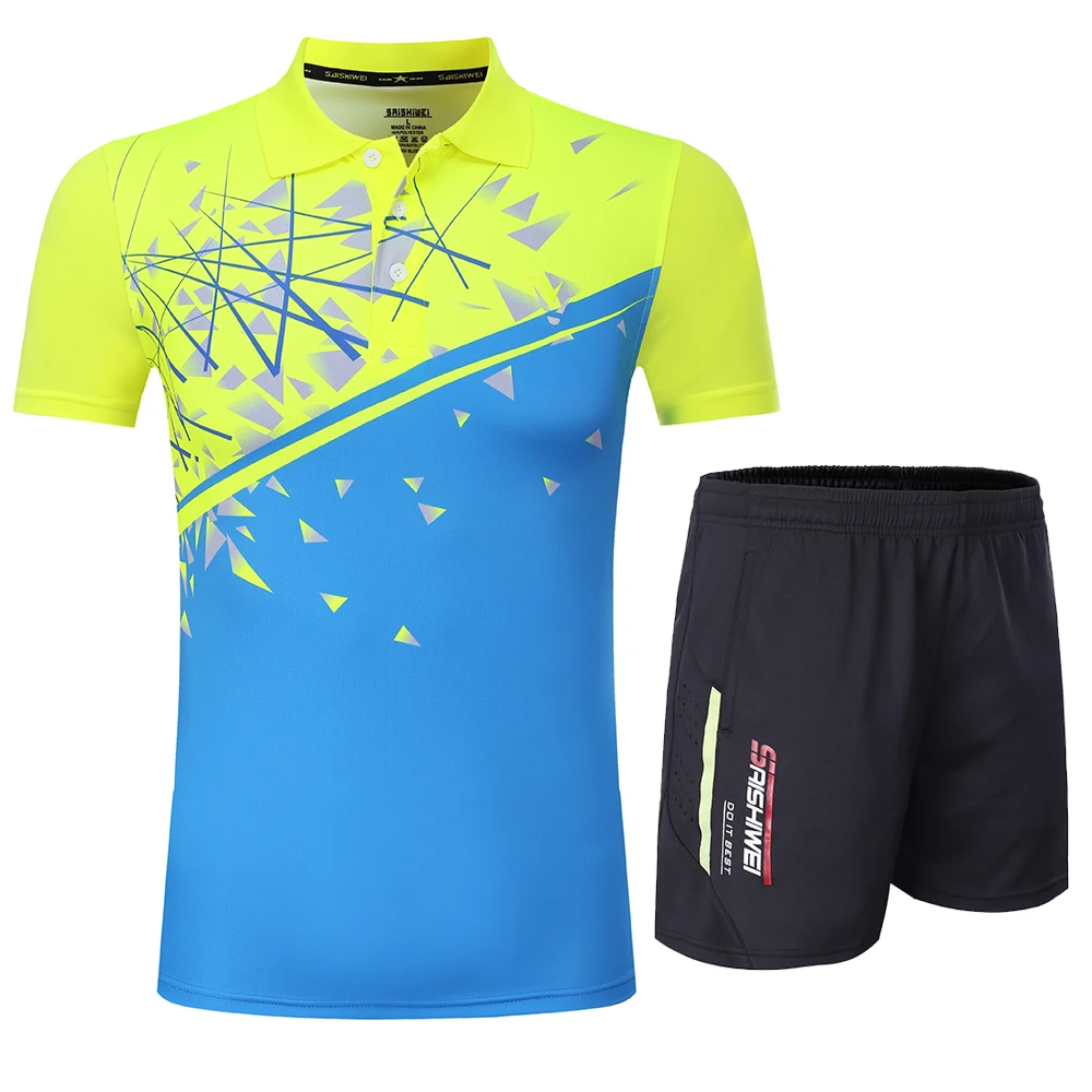 Топ Крутой набор для мужчин и женщин для бадминтона, Теннисный комплект для девочек, форма Джерси, рубашка для бадминтона, шорты, одежда, спортивная одежда для тенниса 3868 - Цвет: 3868  Green