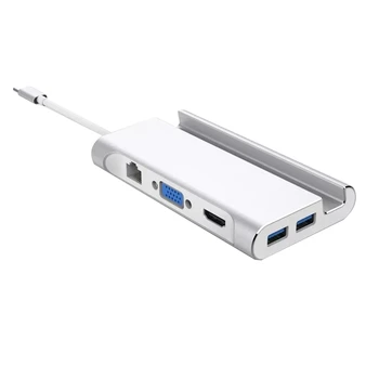 

USB C Laptop Docking Station USB 3.0 HDMI VGA RJ45 PD USB Hub for Laptop Pro for HP DELL Surface for Lenovo Samsung Dock