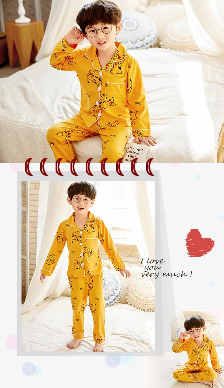 Детский пижамный комплект, модный кардиган с длинными рукавами, Хлопковая пижама, коллекция года, Весенняя детская одежда для дома, костюм пижамный комплект унисекс с рисунком