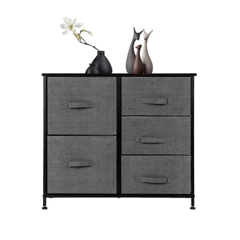 

Dresser Organizer With 5 Drawers, Fabric Dresser Tower For Bedroom, Hallway, Entryway, Closets, Grey