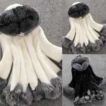 Зимнее женское пальто, зимнее длинное пальто, женская теплая куртка с капюшоном, Дамское свободное плюшевое пальто, зимнее теплое большое пальто, черная верхняя одежда