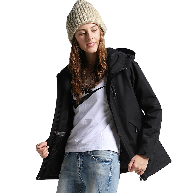 Зимняя женская куртка с USB подогревом, уличная Водонепроницаемая теплая походная куртка с капюшоном, плотное флисовое пальто, лыжная теплая ветровка для женщин
