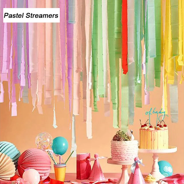 6pcs Macaron Pastel Crepe Paper Streamers Rainbow Unicorn Kids Birthday  Party Decoration Baby Shower Wedding Backdrop 5cm*2.5m - AliExpress