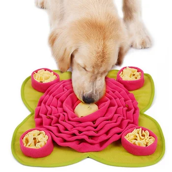

1PC Four-leaf Flower Pet Dog Sniffing Pad Training Blanket Expend Energy Sniffing Decompress Slow Food Puzzle Toy Blanket