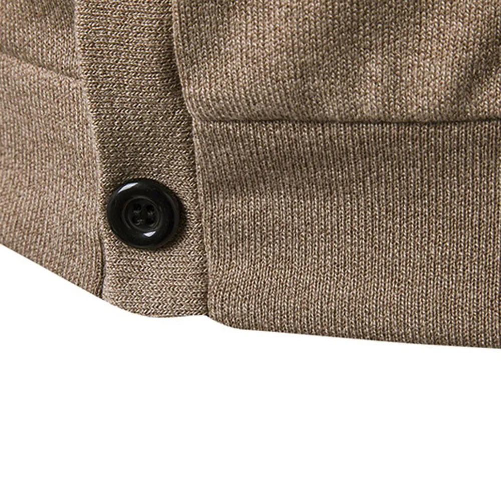 

Men Overcoat Jackets Autumn Winter Button V Neck Long Sleeve Knit Sweater Cardigan Coat Ropa de hombre 2018