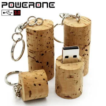 

POWERONE USB 3.0 Wood cork USB flash drive bottle plug pendrive 4GB 16GB 32GB 64GB memory stick (1 PCS free custom logo)