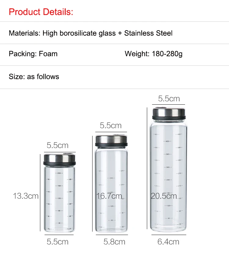 200ml 300ml 500ml High Borosilicate Glass Seasoning Bottle Kitchen Barbecue Condiment Bottle Salt Pot