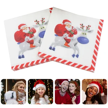 

80 Sheets Lightweight Decorative Practical Safe Foldable Printing Napkin Holder Tissue Banquet Christmas