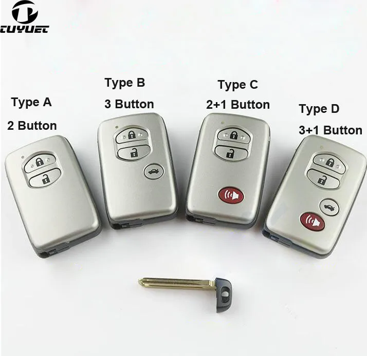 Smart Remote Key Shell for Toyota  Camry Prado Corolla  Land Cruiser Replacement Car Key Blanks Case