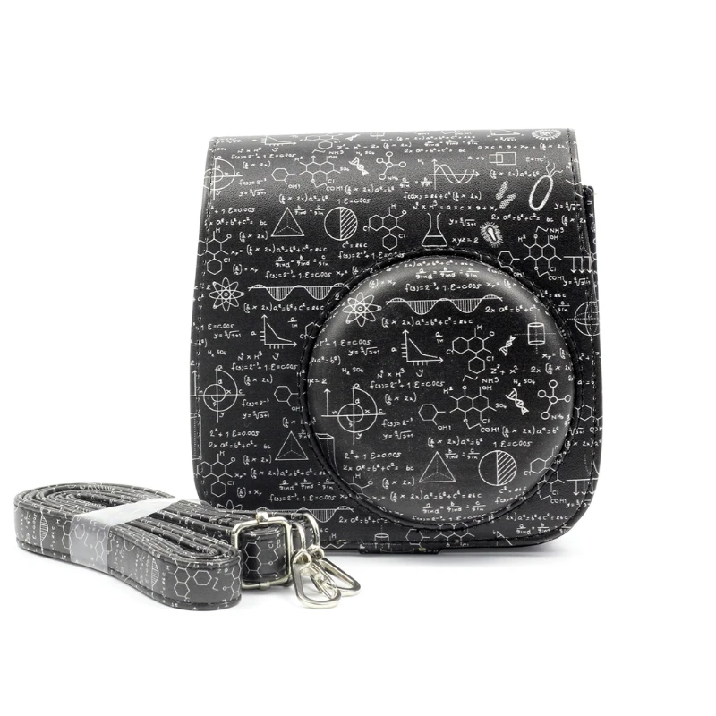 For Fujifilm Instax Mini 8 8+ 9 Camera Accessories Flowers PU Leather Instant Camera Shoulder Bag Protector Cover Case Pouch - Цвет: C