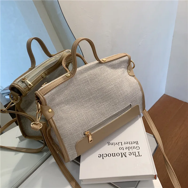 

Large Women's Bag Canvas Bags for Women 2020 Handbag Luxury Copy Bags Female Brand Designer Zipper Shoulder Crossbody Tote Bags