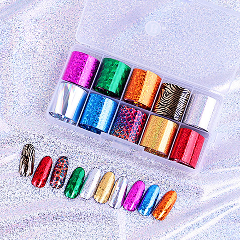 40 Rolls PVC Nail Art Stickers Salon DIY Manicure Non Toxic Women Self Adhesive Water Transfer Shining Starry Sky Tools Gift