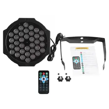 

dj accessories 72W 36LED RGB Stage Light Party Disco Club Lamp DMX512 with Remote Control EU Plug 220V~240V botones mesa