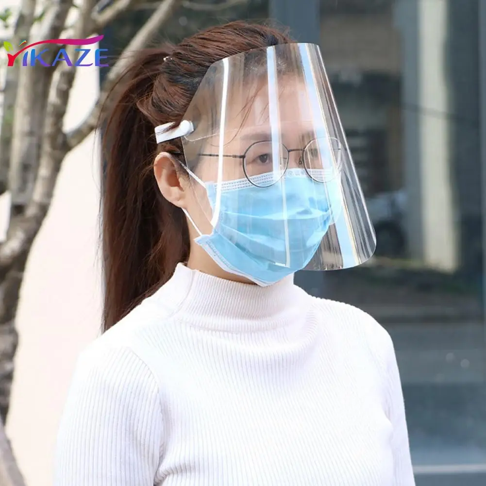 

12 PCS Dustproof Sand Saliva Anti-Spitting Splash Reusable Face Shield Full Face Covering Transparent Protection Mask Hat