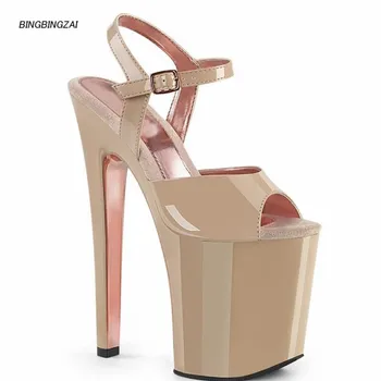 

BBZAI New pattern Superior quality Super high heel ladies shoes 20CM sexy Thin Heels Nightclub Sandals Waterproof 10CM 34-45 46