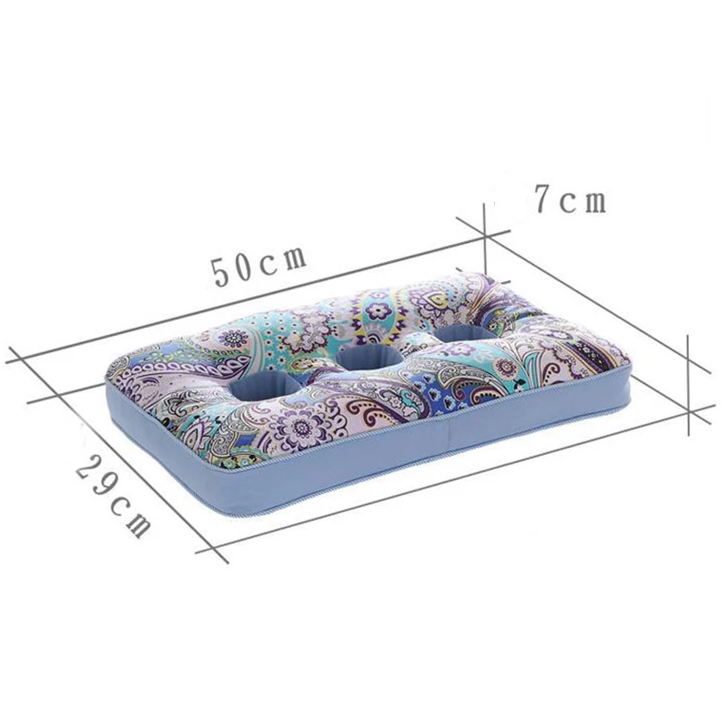 Старая грубая тканевая Подушка с тремя отверстиями, подушка для ушей, старый наушник, подушка из чистой гречихи, подушка для здоровья, подушка для шеи