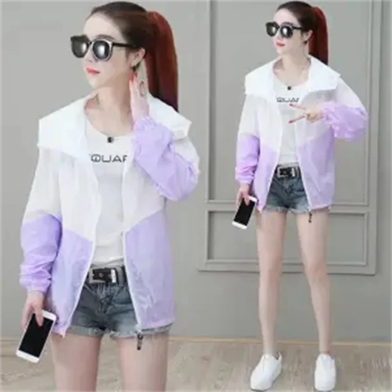 Women Fashion Sun Protection Clothing Anti-Ultraviolet 2022 Female Spring Autumn Summer New Loose Style Korean Thin Coat A134