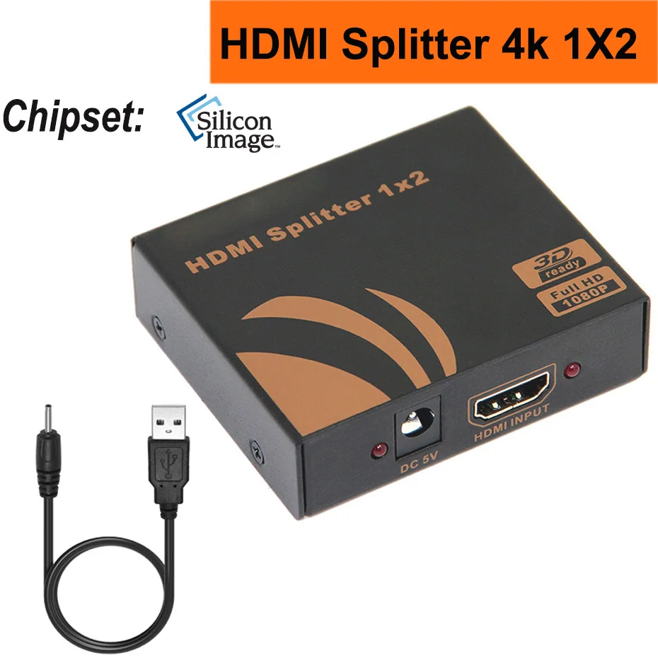 Hdmaters 4K HDMI сплиттер 1X4 1 4 V 1X2 с блоком питания для HDTV DVD STB ПК ноутбука|splitter 1x2|hdmi splitter