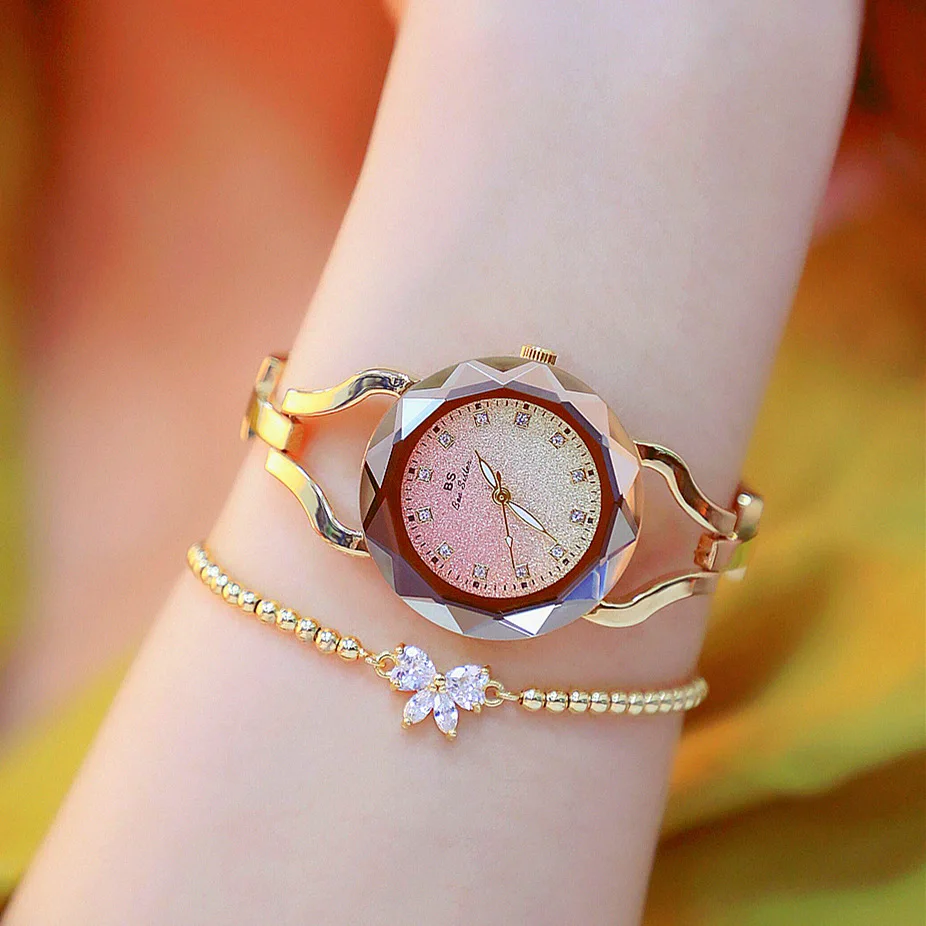 

BS New Style Hot Sales Hand Manufacturers Direct Selling Waterproof Top Grade Rhinestone Diamond Fritillary Star Surface Watch