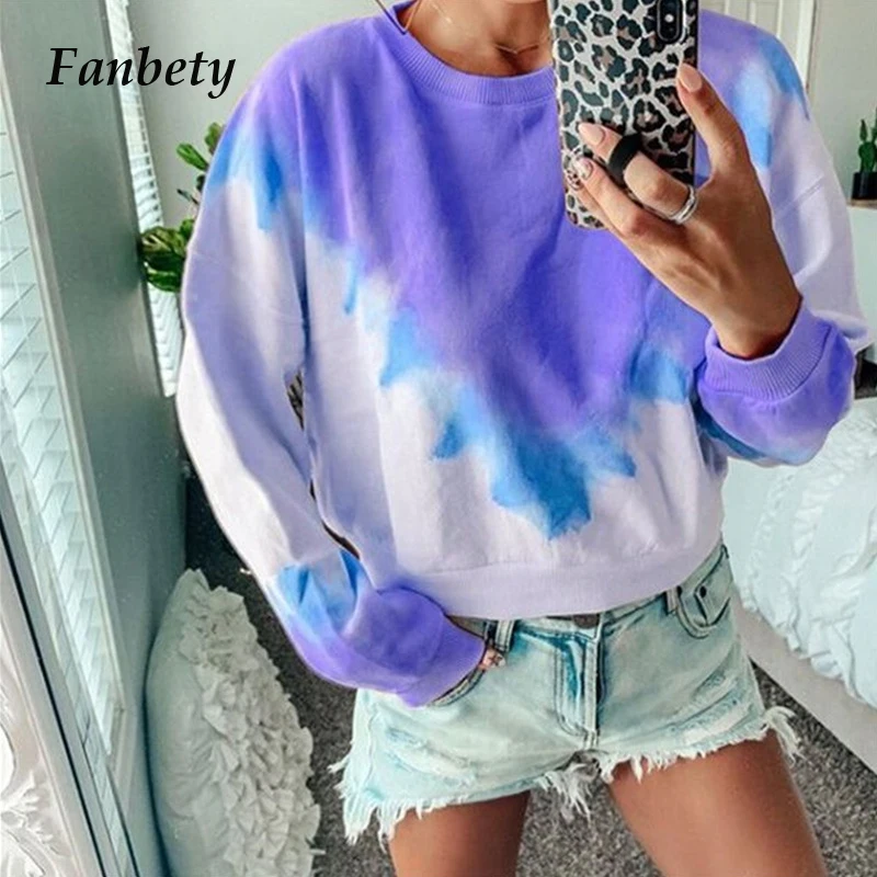 

Fanbety Women O Neck Hoodies Pullover Blouse Autumn Gradient Color Tracksuit Tops Casual Long Sleeve Sweatshirts Shirt Plus Size
