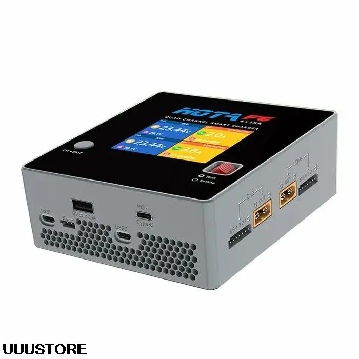 HOTA F6 4CHANNEL Balance Smart Charger Dual Ports for Lipo Battery,LiFe Battery,Nimh/Nicd Batttery Pack Charger