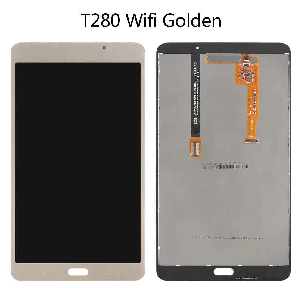 SM T280 lcd для samsung Galaxy Tab A 7,0 SM-T280 lcd SM-T285 T285 дисплей кодирующий преобразователь сенсорного экрана в сборе Матричные части 7" - Цвет: T280 Wifi Golden