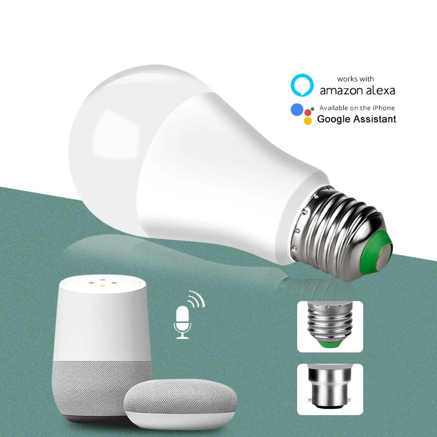 15 Вт E27 B22 смарт-лампа с Wi-Fi 85-265 в 1800 лм светодиодный Ampoule WiFi лампада Google Home assistent Alexa Echo control интеллектуальная жизнь