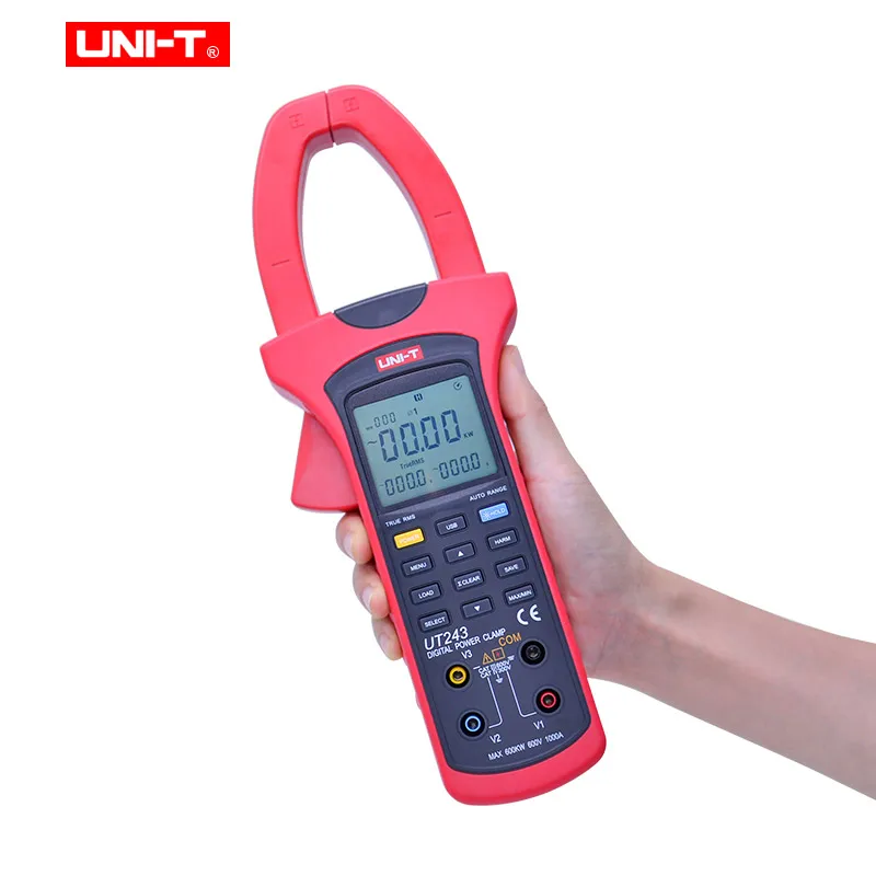 UNI-T UT243 цифровой клещи измеритель мощности и гармоник измеритель Амперметр 50 Гц~ 60 Гц