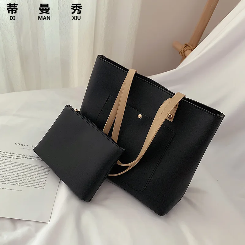 

Pu Portable Shoulder Bag 2019 Autumn Fashion Korean-style Versitile Fashion Different Size Bags Textured Simple Large-Volume WOM