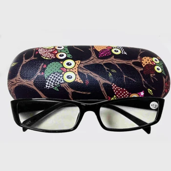 

Owl Animal Pattern Glasses Box Folding Hard Case PU Leather Eyewear Box Portable Reading Eyewear Case Sunglasses Protector Box