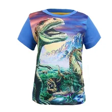 Летняя детская одежда; Новые товары; футболка с короткими рукавами для мальчиков; футболки для малышей; короткий рукав; вырез лодочкой; с рисунком динозавра; камуфляж