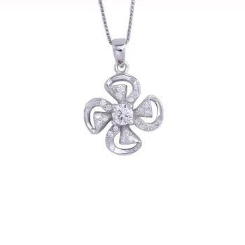 

Crystal Lucky Four Leaf Clover Necklace For Women 925 Sterling Silver Luxury Zircon Daisy Pendants Fashion Jewelry