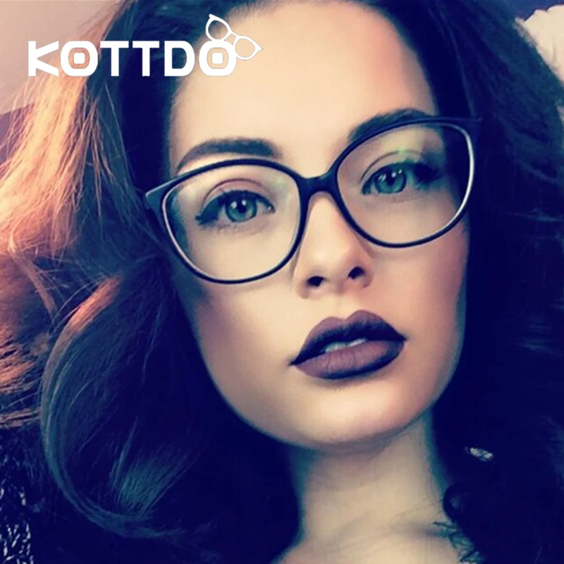 KOTTDO, модные женские очки кошачий глаз, оправа, мужские Оптические очки, ретро очки, компьютерные очки, прозрачные очки