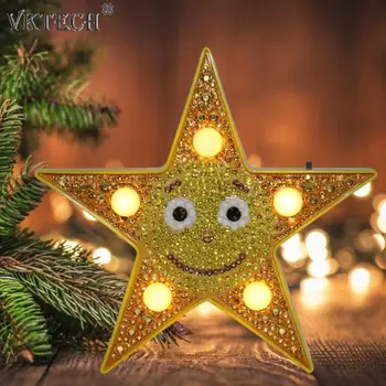 

DIY Special Shape Drill Diamond Painting Star Light Diamond Embroidery Lamp Led Night Light Needlework Craft Gift Home Decor