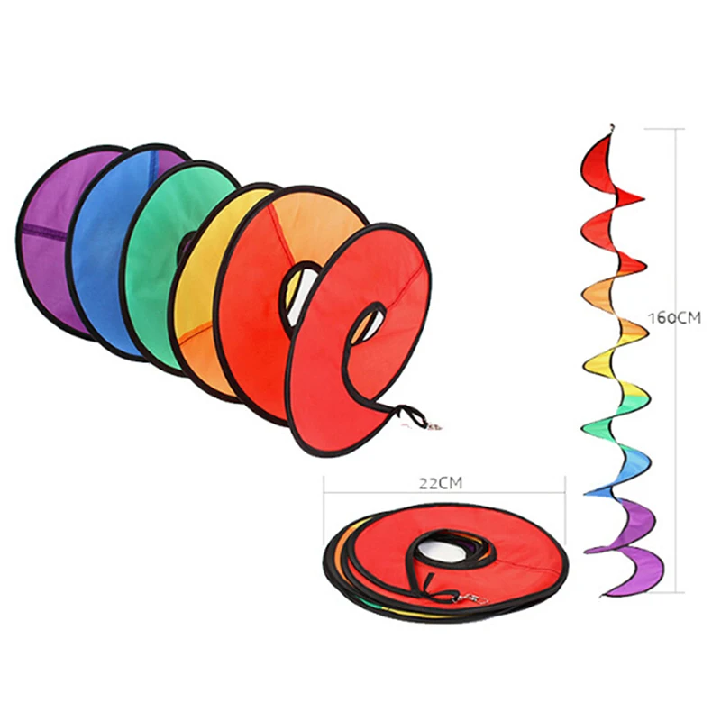 Colorful Hot Rainbow Spiral Windmill Tent Wind Spinner Garden Home Decorations