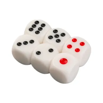 

6pcs/set 16mm Round Corner Resin Dice Single Sided Dice Blackjack 21 Baldheaded Dice Gambling Board Game