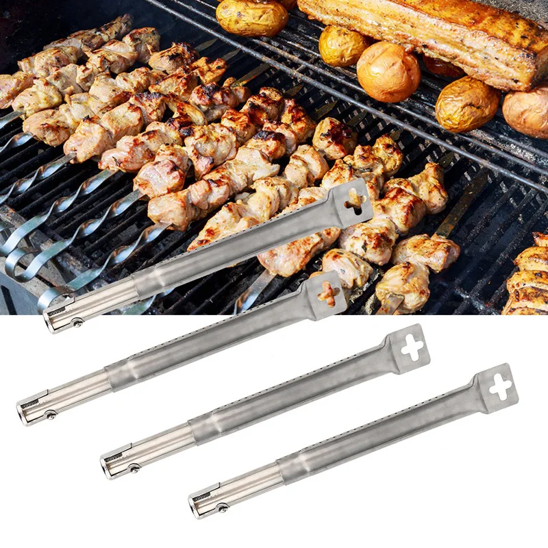 4pcs Universal BBQ Straight Pipe Barbecue Grill Tube Burners Stainless Steel Gas Grill Parts Replacement Outdoor Picnic Grilling