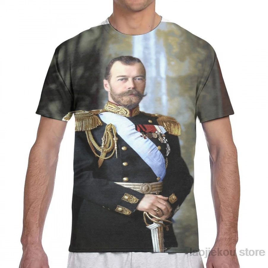 Men Tsar Nicholas II из России, Мужская футболка, женская модная футболка с принтом для девочек, футболки для мальчиков, летние футболки с короткими рукавами - Цвет: Men