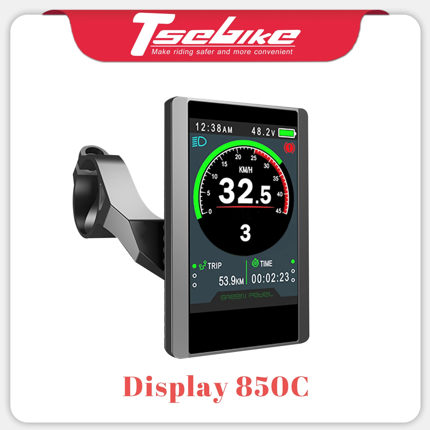 TSDZ2 LCD Display 850C Colour Screen Display 6 PIN for 36V 48V Tongsheng Mid central Motor